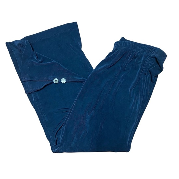 Chico’s Travelers Women’s Wide Leg Cropped Pull On Pants Size XS Navy Comfy - Picture 4 of 6